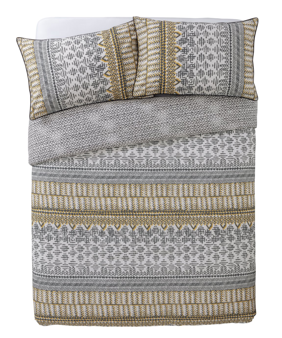 Argos Home Mono Textured Stripe Bedding Set - Double