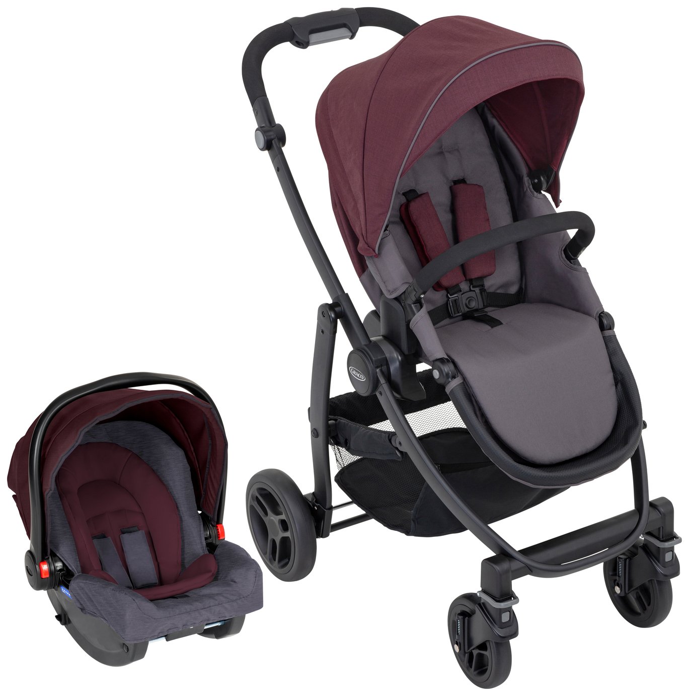 Graco Evo Travel System - Crimson