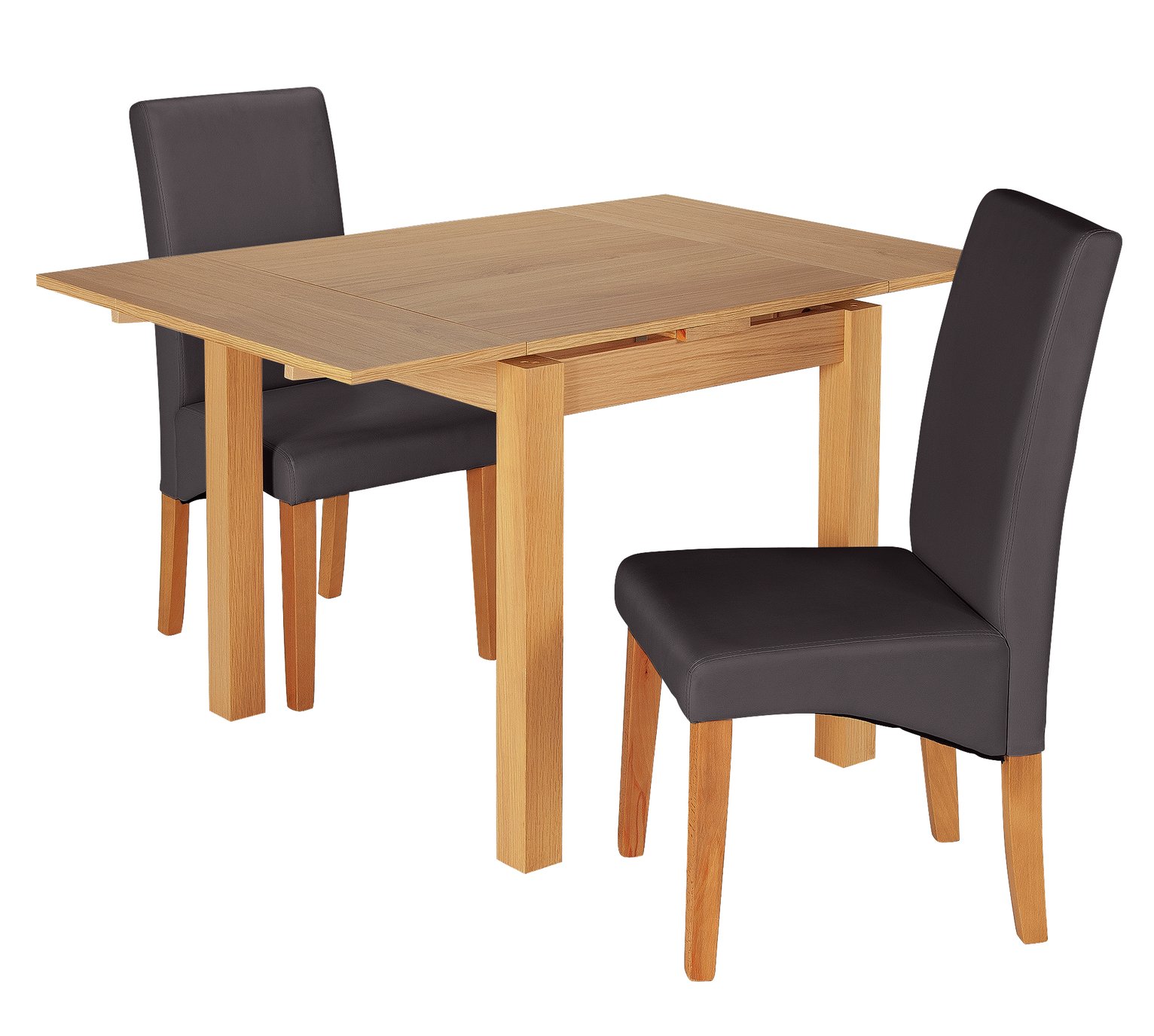 Argos Home Clifton Oak Extending Table & 2 Charcoal Chairs