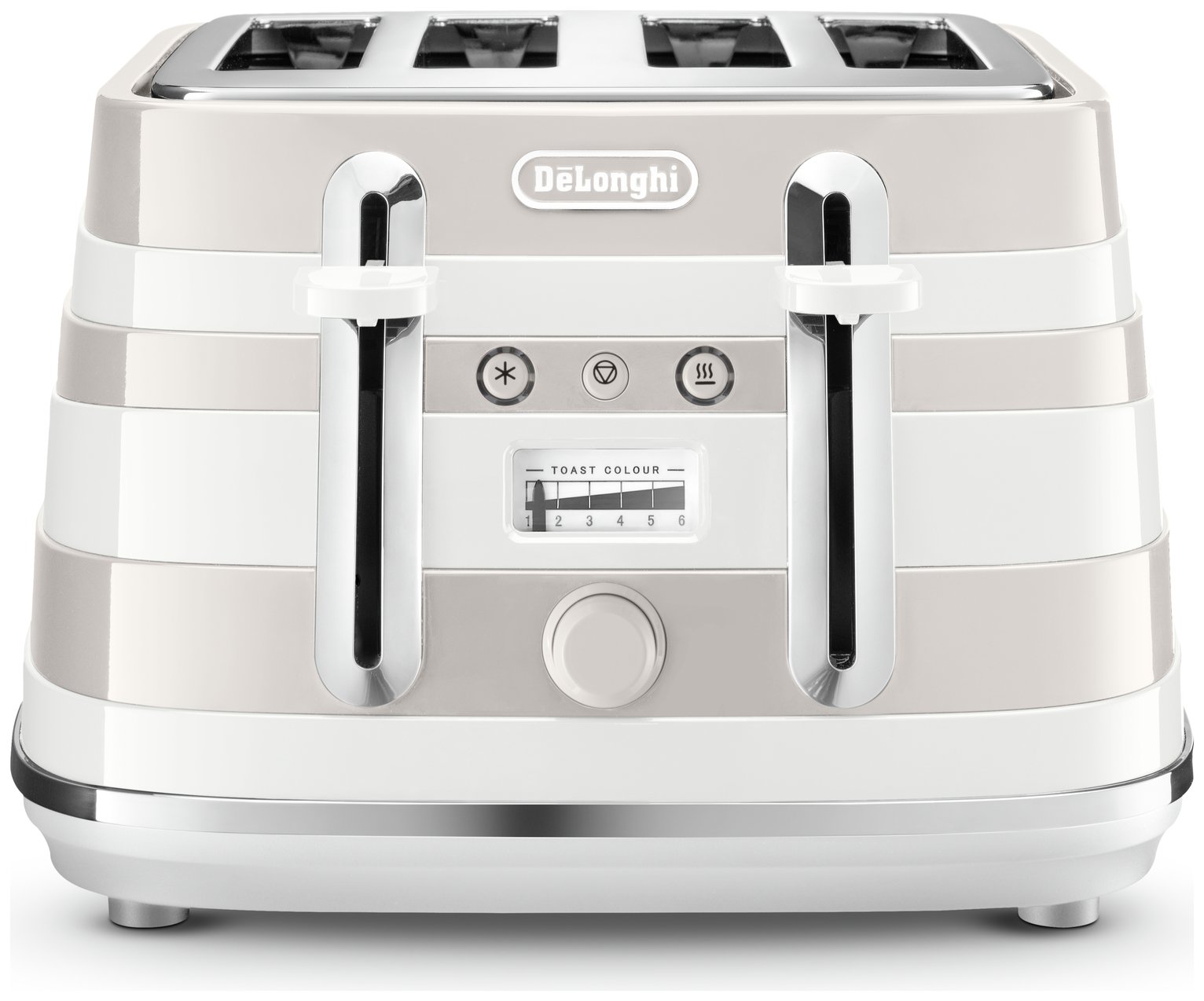 De'Longhi CTA4003W Avvolta 4 Slice Toaster - White & Grey