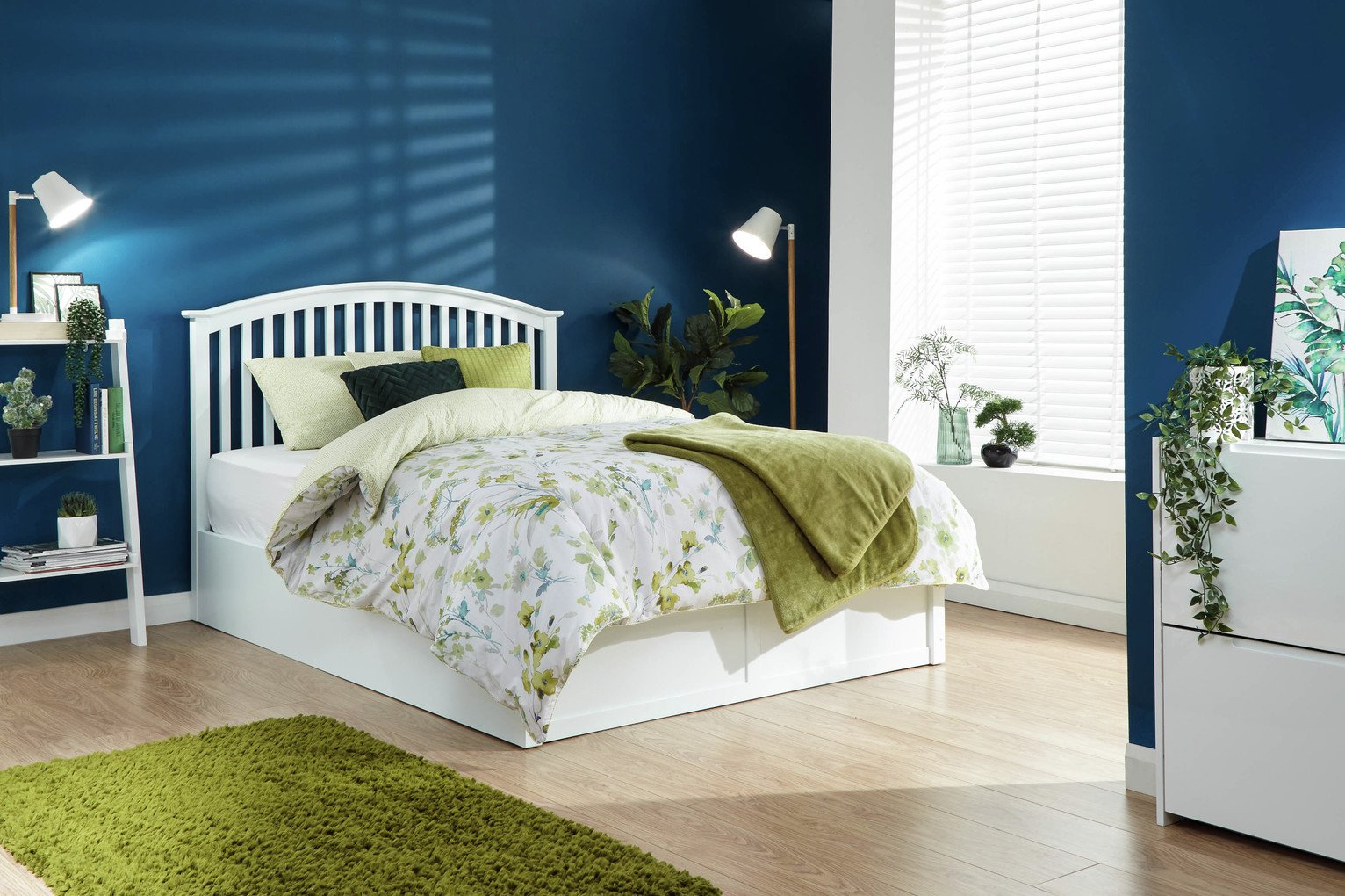 GFW Madrid White Ottoman Double Bed Frame