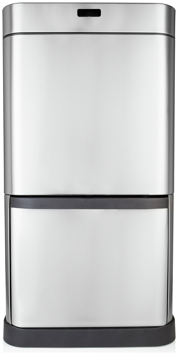 Tower 70 Litre Recycling Sensor Bin - Stainless Steel