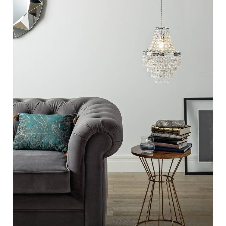 Argos Home Terri Chrome & Clear Chandelier Shade - 23cm 0