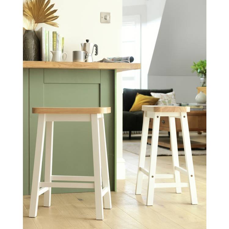 Habitat Pair of Saddle Bar Stools - Natural 0