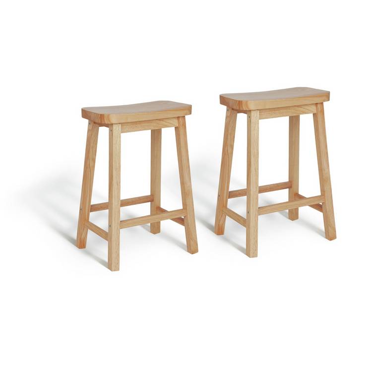 Habitat Pair of Saddle Bar Stools - Natural 0