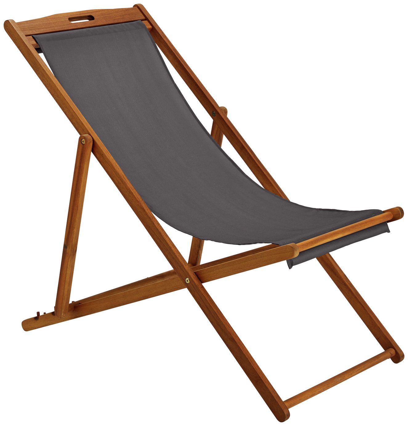 Argos Home Wooden Deck Chair - Grey (8686725) | Argos Price Tracker