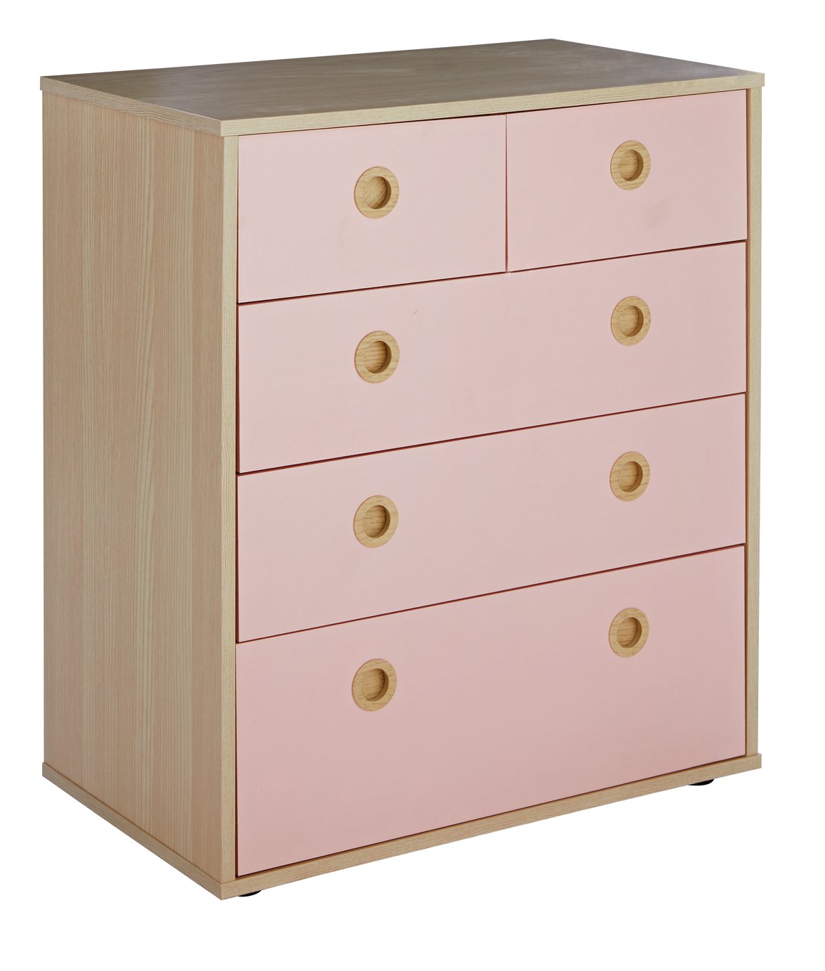 Argos Home Camden Pink & Acacia 3+2 Chest of Drawers