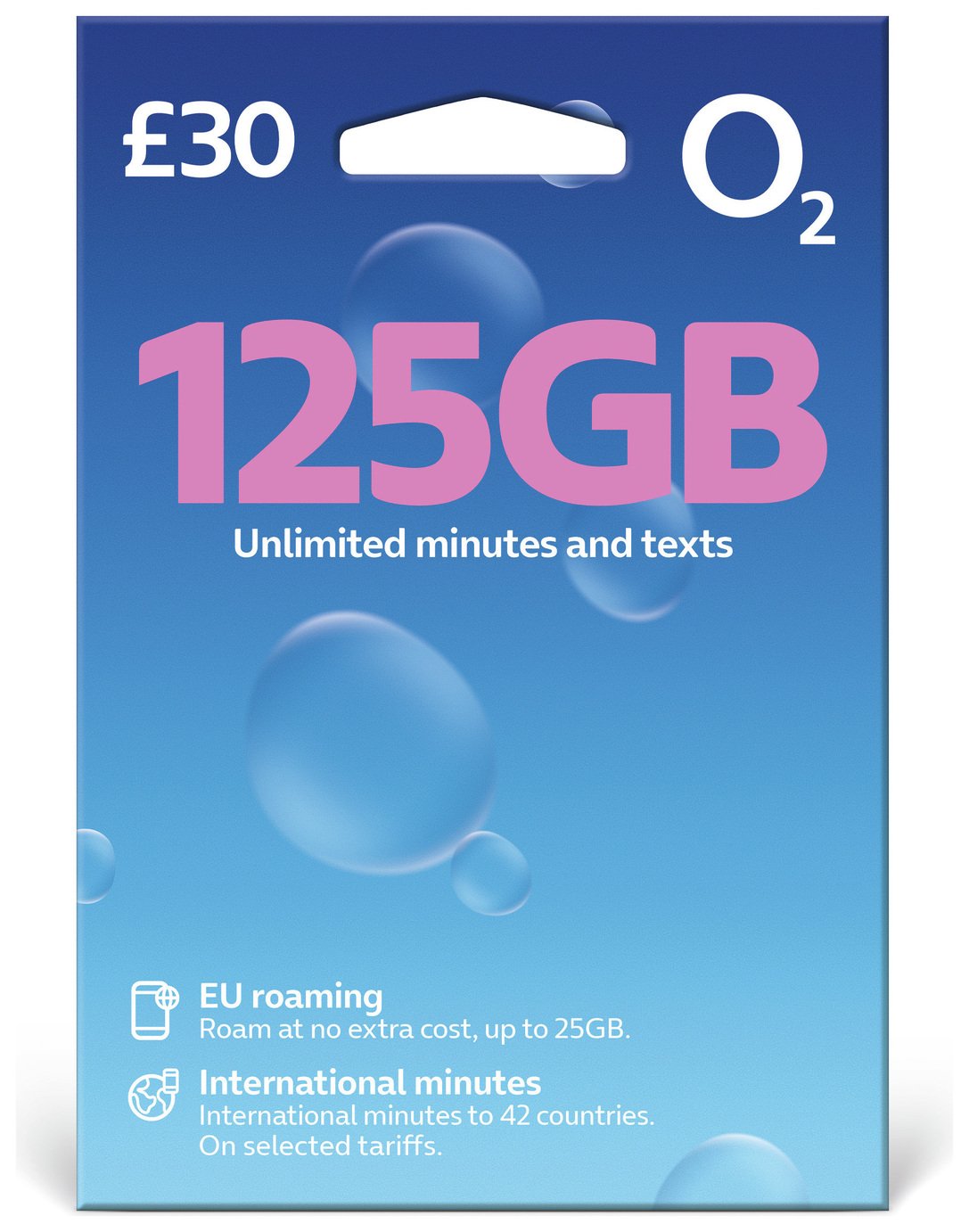 O2 125GB Pay As You Go SIM Card