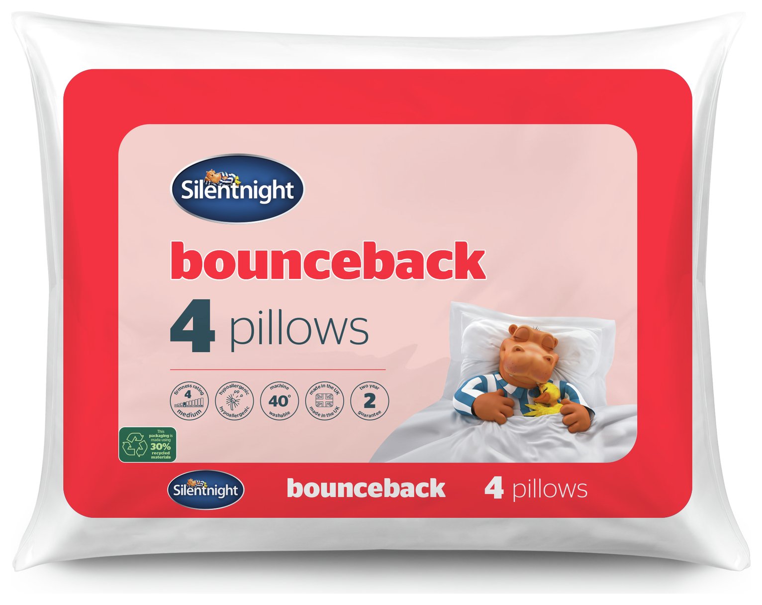 Silentnight Bounceback Pillows - 4 Pack