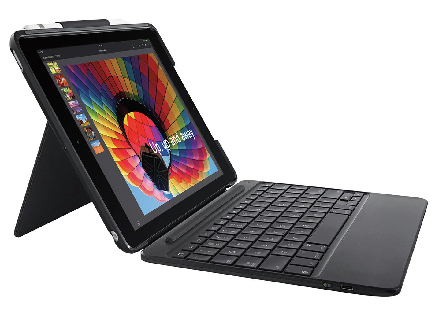Logitech Slim Combo iPad (5th & 6th Gen) Case - Black