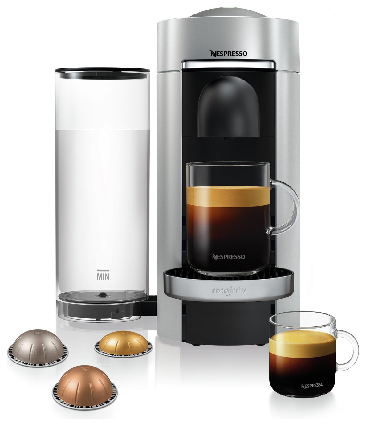 Nespresso Vertuo Plus Pod Coffee Machine by Magimix - Silver