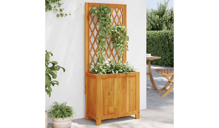 Walplus Acacia Wood Garden Planter - 55 x 29.5 x 132 cm