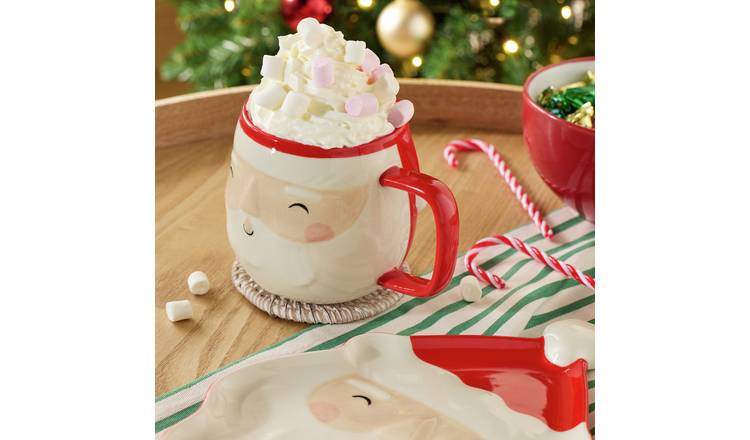 Argos Home Santa Stoneware Mug - Red