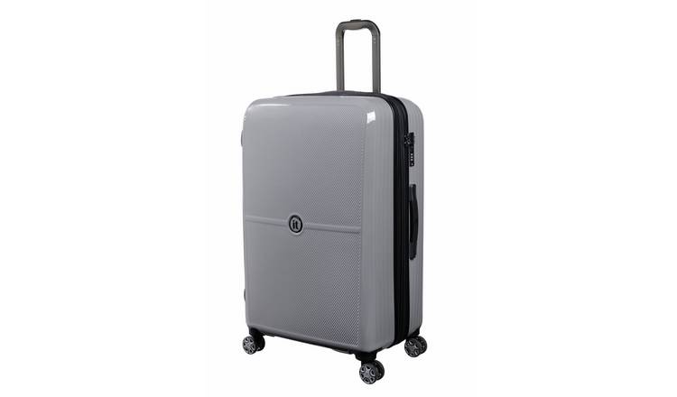 IT Luggage Optical Ultimate Expandable 8 Wheel Hard Large Suitcase - Grey
