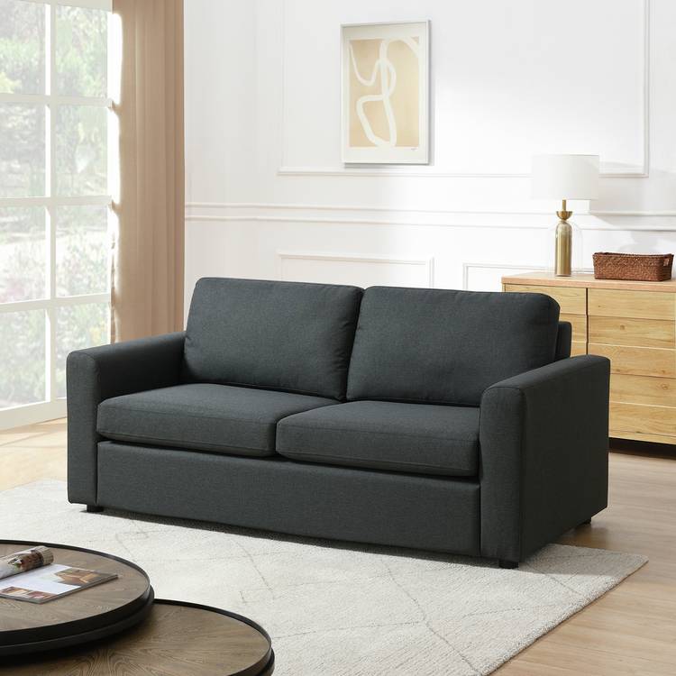 Habitat Apartment Fabric 3 Seater Sofa Bed - Charcoal 0