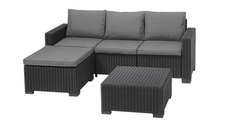 Keter California 3 Seater Resin Sofa Set - Grey