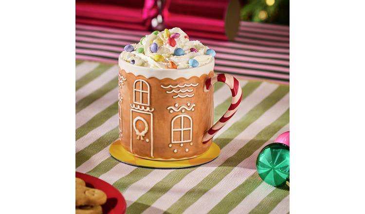 Argos Home Gingerbread House Stoneware Mug - Brown