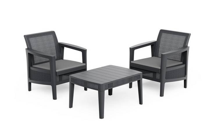 Keter Atlas Linea 2 Seater Resin Bistro Set - Grey