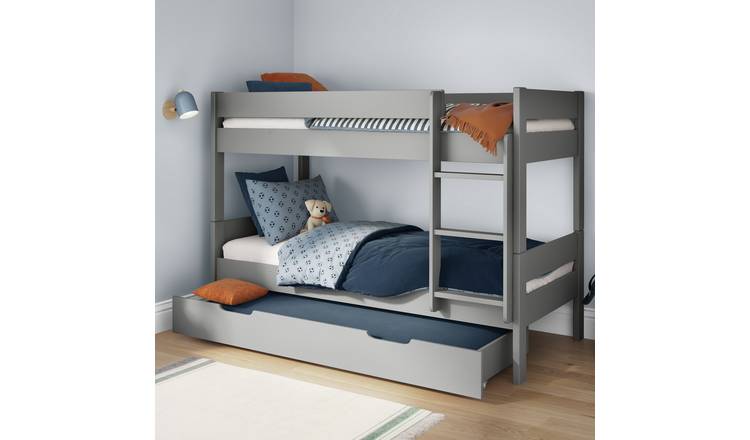 Stompa Compact Single Detachable Bunk Bed With Open Trundle and Mattress - Grey