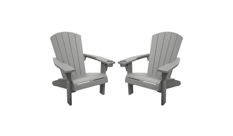 Keter Alpine Adirondack Set of 2 Resin Chair - Grey