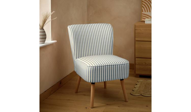 Argos Home Eppy Fabric Accent Chair - Blue & White