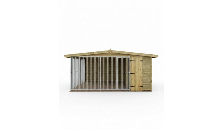 Benchmark Kennels Single Premium Wooden Dog Kennel - 12 x 6.5ft