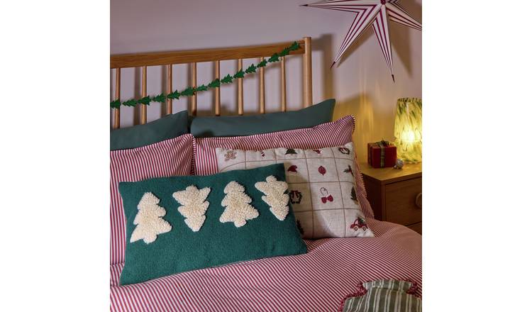 Argos Home Sherpa Tree Cushion Green - 50x30cm