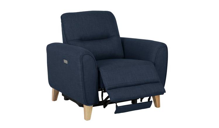 Habitat Tommy Fabric Recliner Chair - Navy