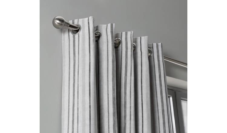 Buy Habitat Striped Unlined Eyelet Curtains - Grey | Curtains | Argos