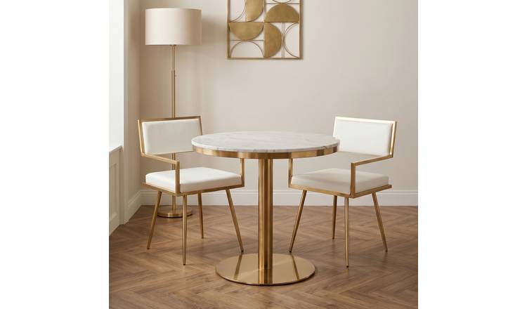 Fifty Five South Azalea 4 Seater Round Dining Table - White