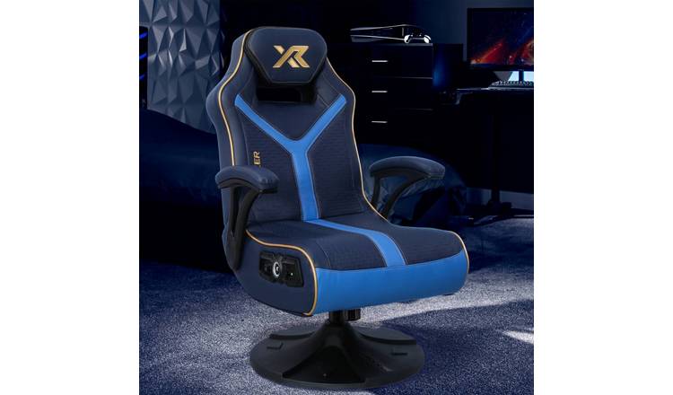 X Rocker Adrenaline 2.1 Bluetooth Console Gaming Chair - Navy/Gold