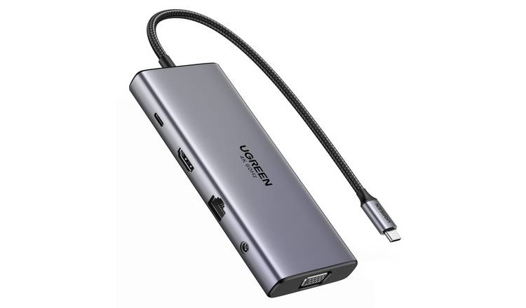 UGREEN 11-In-1 Hub with HDMI, VGA, Ethernet, USB, 3.5mm Jack, TF/SD Card Slot