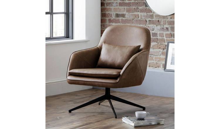 Julian Bowen Bowery Faux Leather Office Chair - Brown