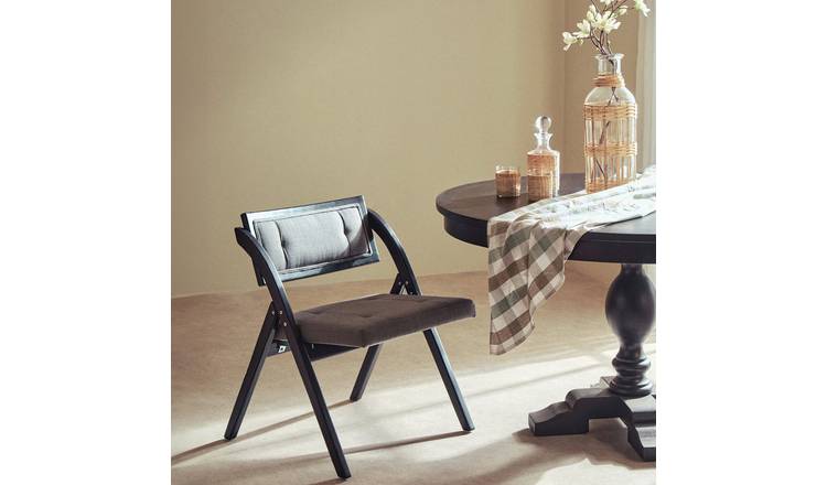 Interiors by Premier Cebu Fabric Folding Chair - Black and Grey