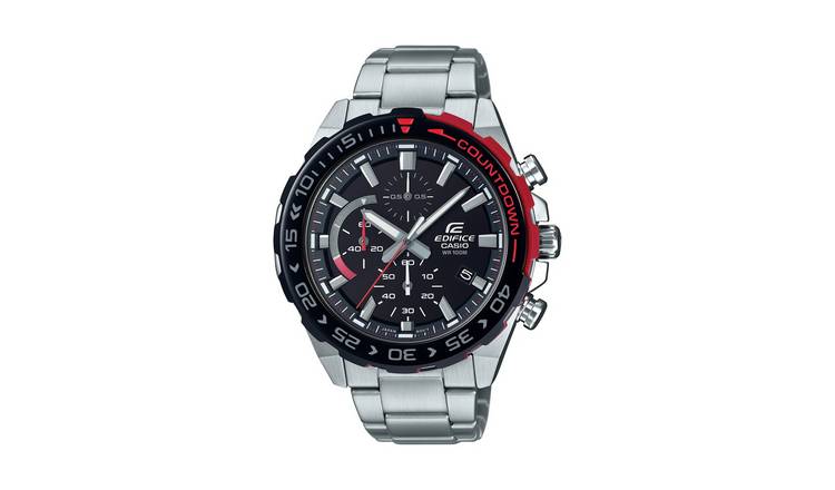 casio edifice men's chronograph silver bracelet watch