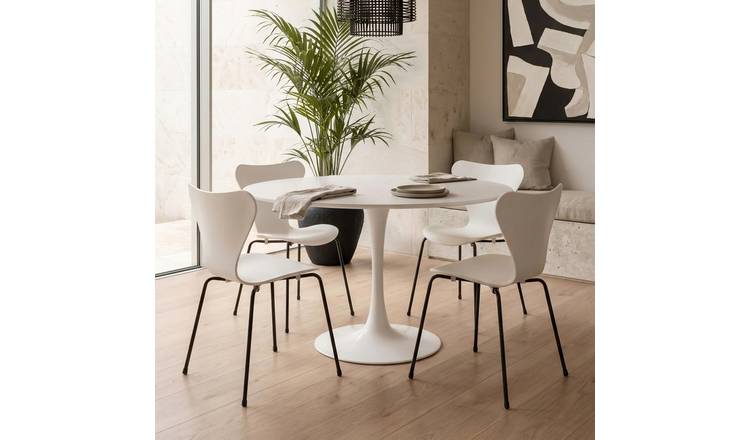 Interiors by Premier Laila 4 Seater Round Dining Table - White