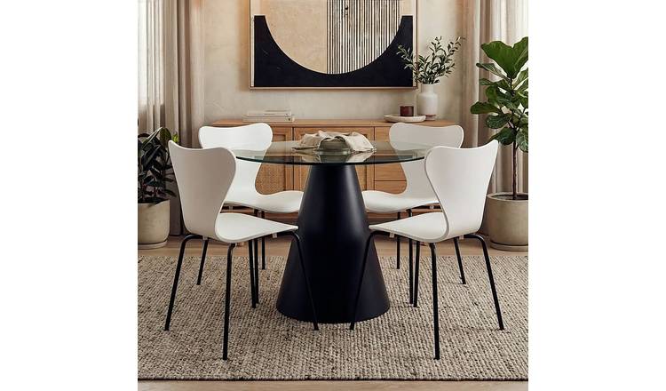 Interiors by Premier Laila Plastic Dining Chair - White & Black