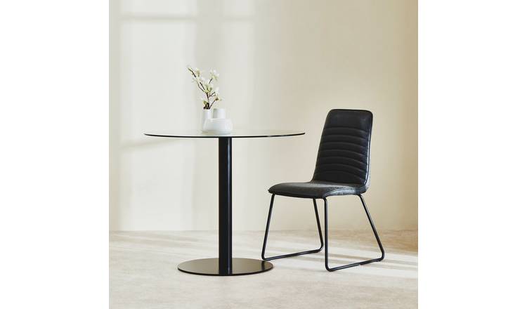 Interiors by Premier Metropolitan 4 Seater Round Dining Table - Black