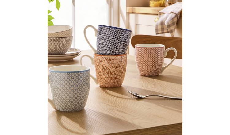 Argos Home Tilda Blossom Set of 4 Porcelain Mugs