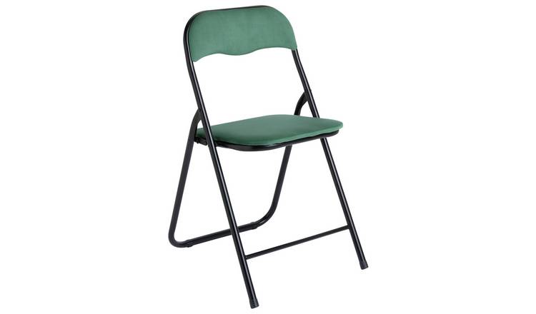 Argos Home Nyla Velvet Folding Dining Chair - Green