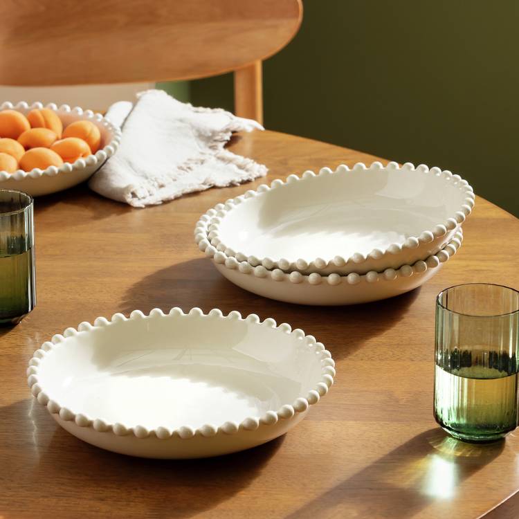 Habitat Bobbin 4 Piece Stoneware Pasta Bowls - Cream 0