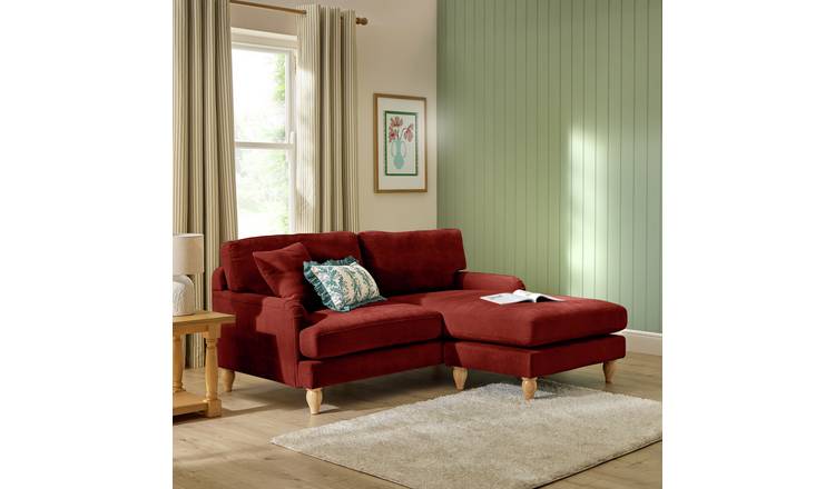 Argos Home Cynthia Fabric Corner Chaise Sofa - Rust