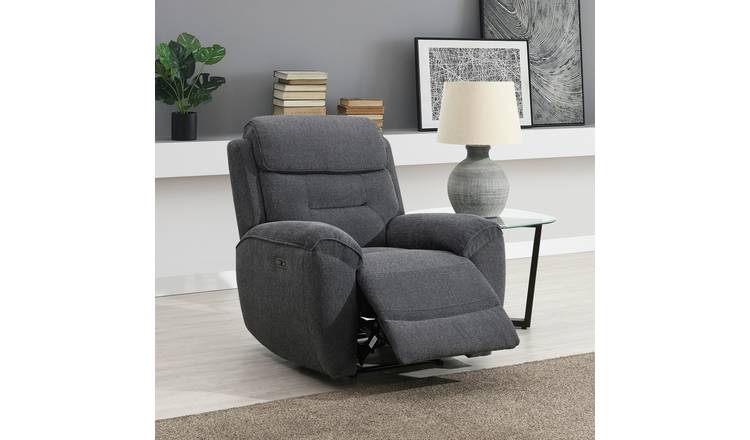 Sofa Source Huntington Power Recliner Chair - Dark Grey