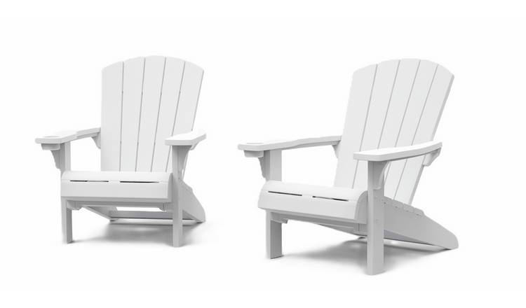 Keter Alpine Adirondack Set of 2 Resin Chair - White