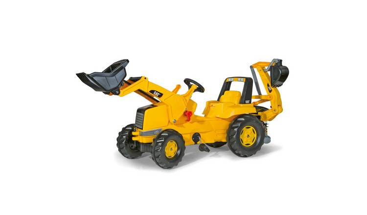 Rolly Toys Caterpillar Tractor Front Loader & Excavator Ride On - Yellow & Black