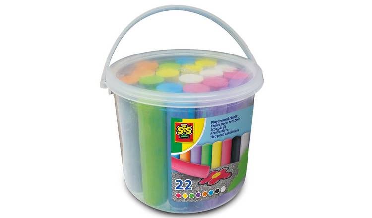 SES Creative 22 Pieces Playground Chalk Bucket - Multicolour