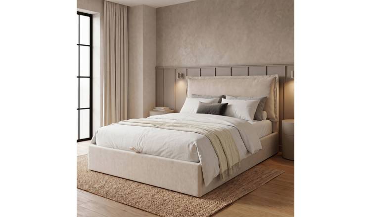 Habitat Ottilie Pillowback Kingsize End Lift Ottoman Bed - Natural