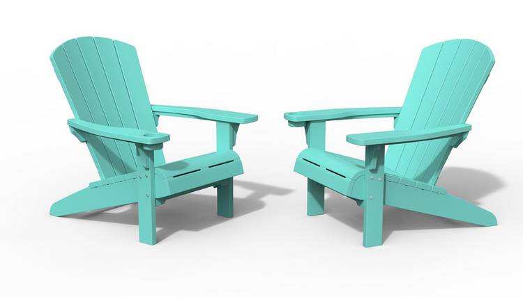 Keter Alpine Adirondack Set of 2 Resin Chair - Teal