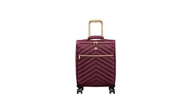 IT Luggage Plenitude Expandable 8 Wheel Soft Cabin Suitcase - Wine
