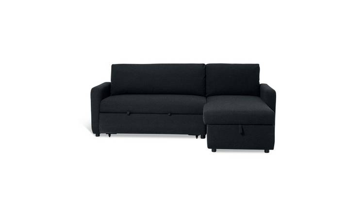 Habitat Enia Boucle Fabric Right Hand Storage Corner Chaise Sofa Bed - Grey